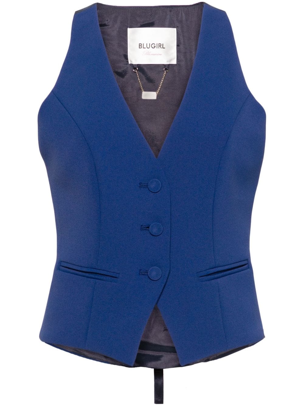 Blugirl single-breasted crepe waistcoat - Blue von Blugirl