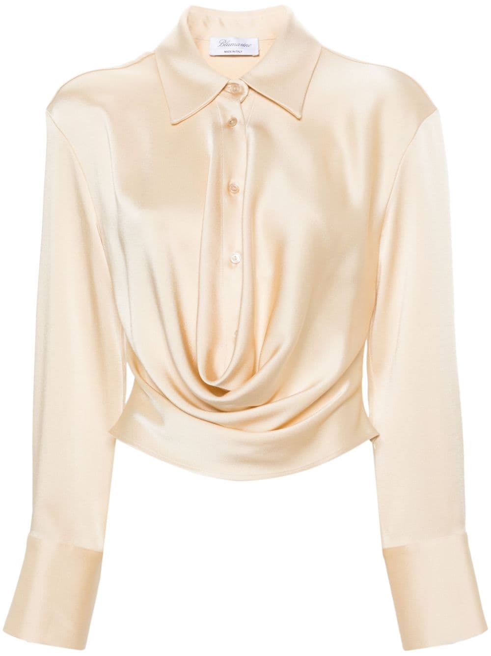 Blumarine Angora draped satin shirt - Neutrals von Blumarine