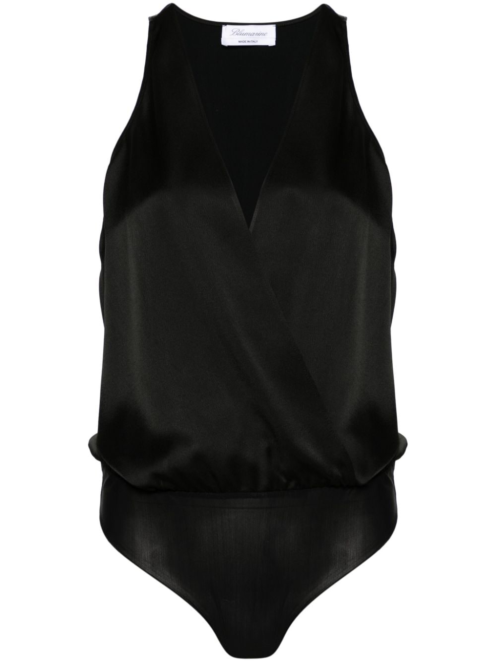 Blumarine V-neck satin bodysuit - Black von Blumarine