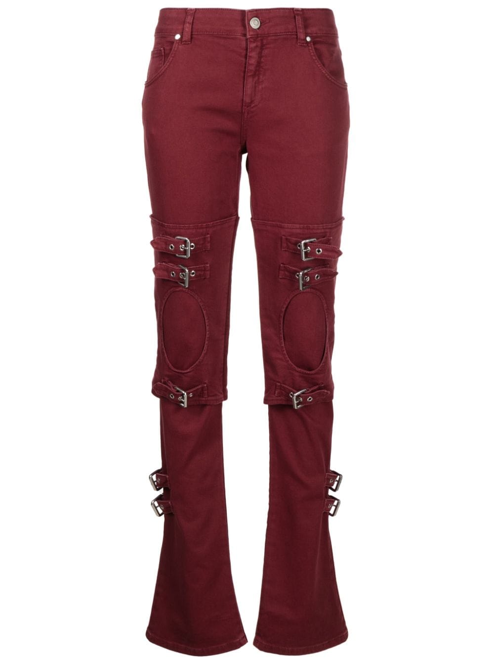 Blumarine buckle-embellished cut-out jeans - Red von Blumarine