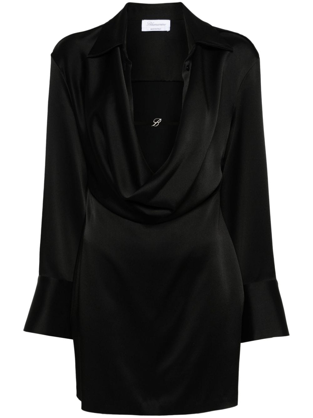 Blumarine cowl-neck satin mini dress - Black von Blumarine