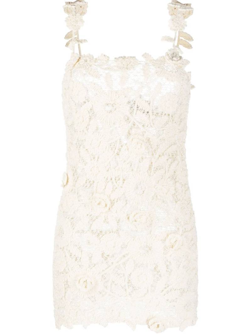 Blumarine crochet-knit minidress - Neutrals von Blumarine