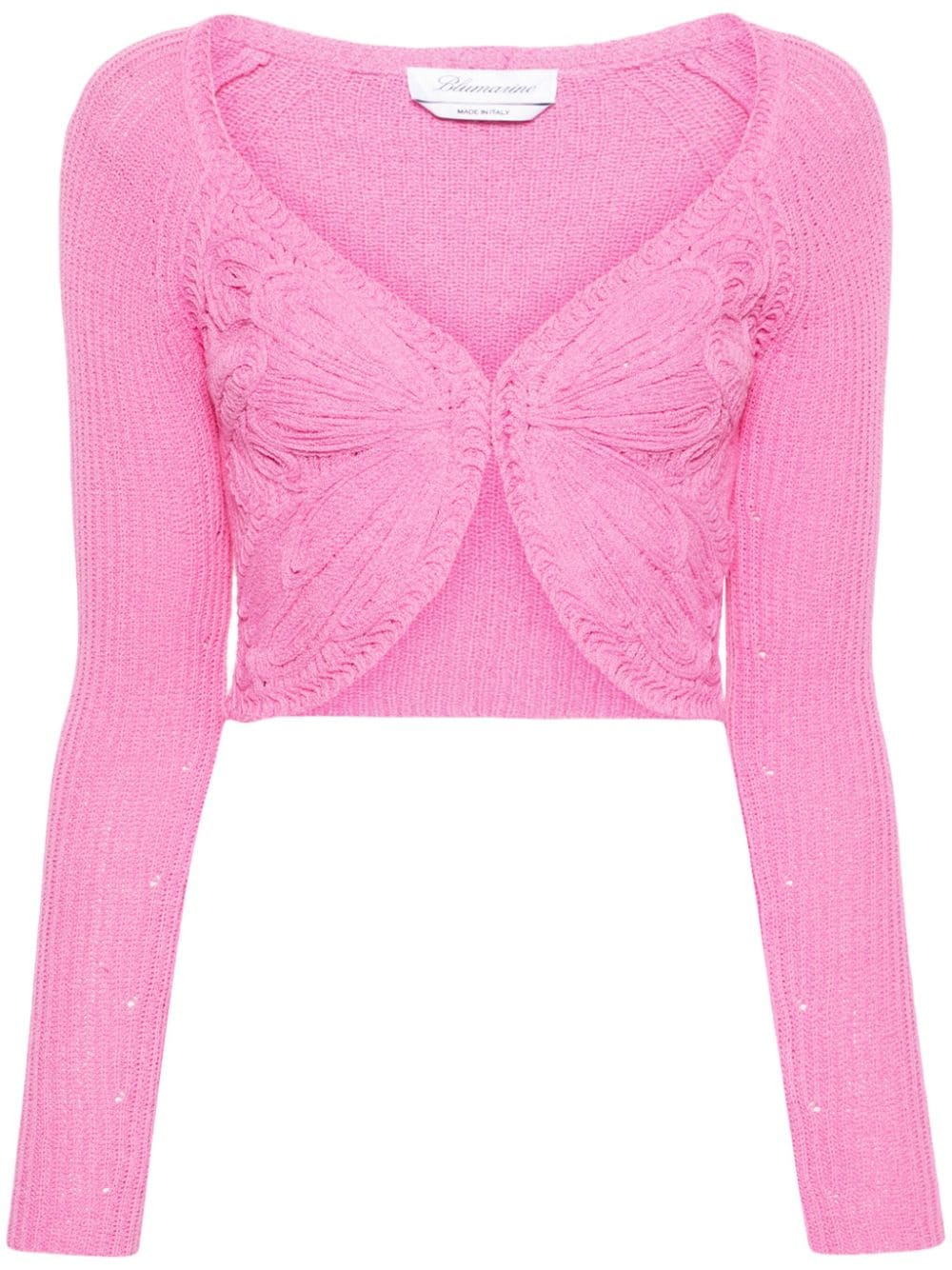 Blumarine cropped butterfly-knit cardigan - Pink von Blumarine