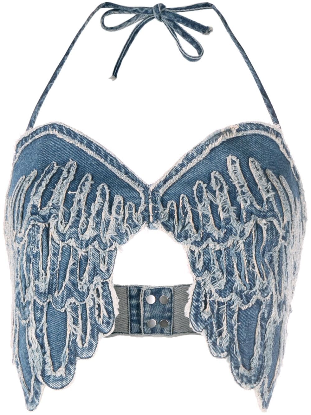 Blumarine denim crop top - Blue von Blumarine