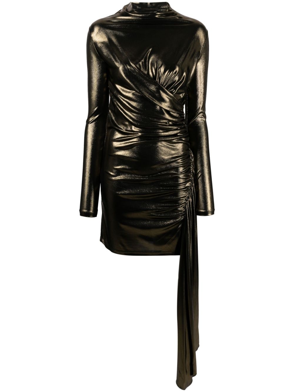 Blumarine draped metallic long-sleeve dress - Gold von Blumarine