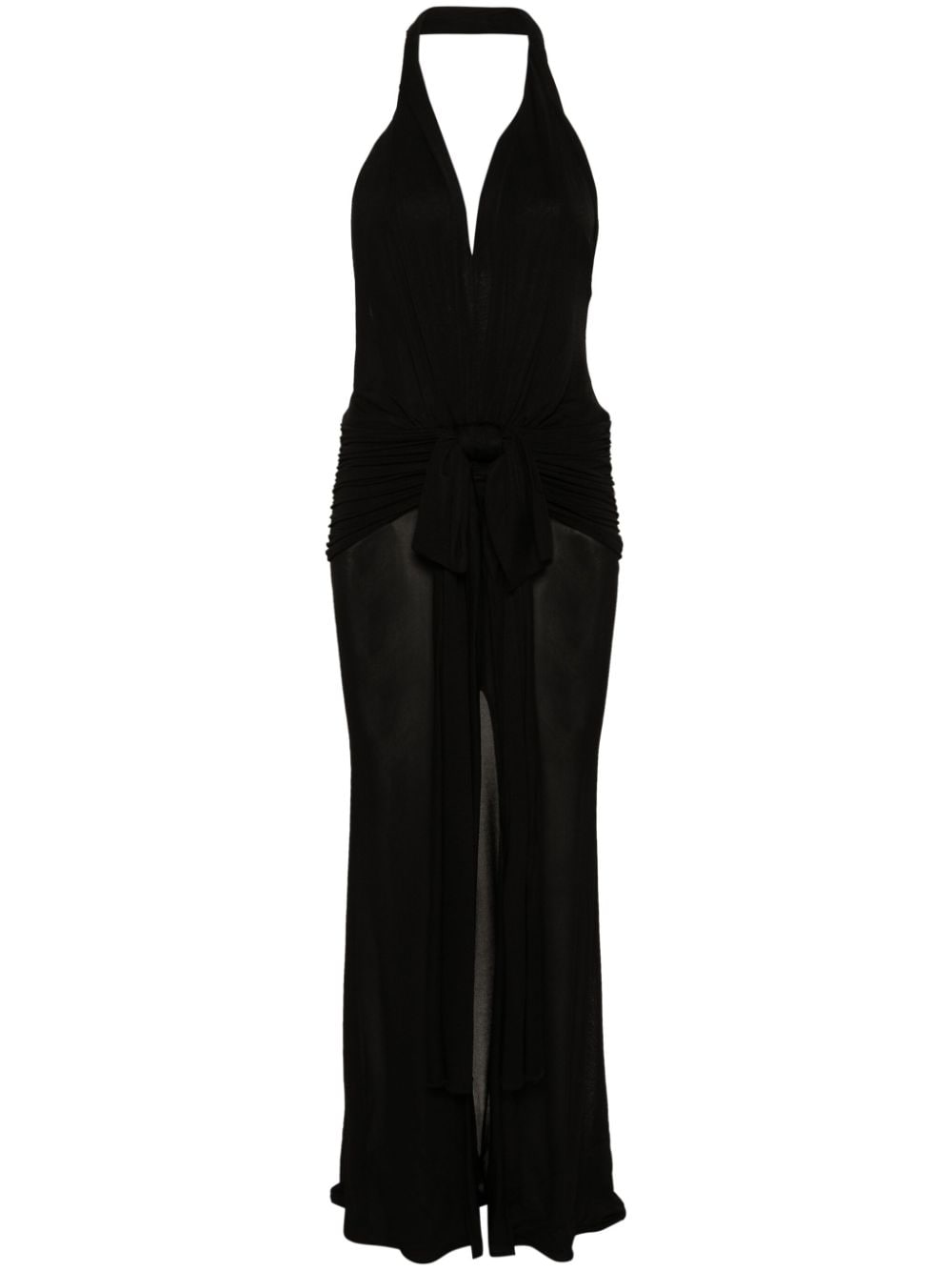 Blumarine draped sable-jersey maxi dress - Black von Blumarine