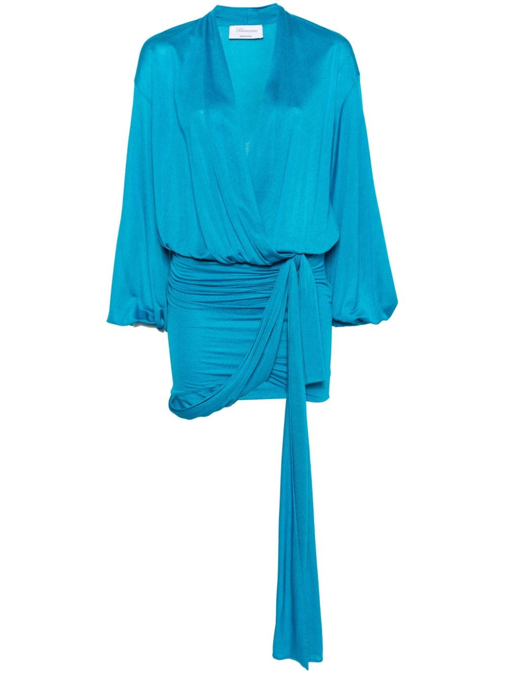 Blumarine draped sable-jersey mini dress - Blue von Blumarine