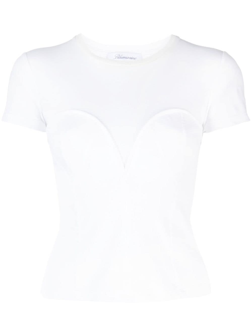Blumarine embossed-detailing cotton T-shirt - White von Blumarine