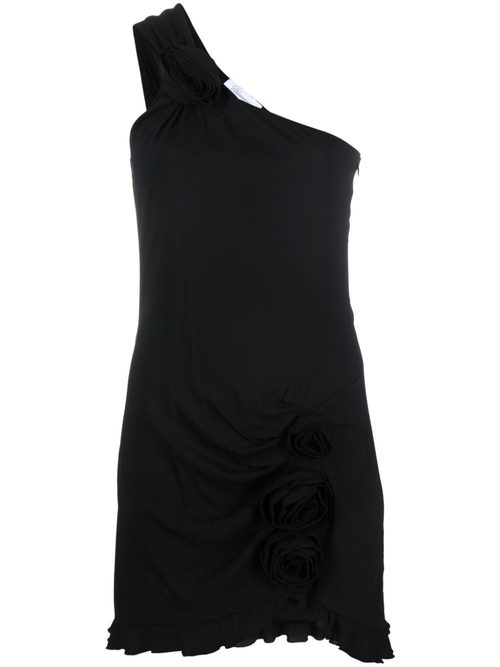 Blumarine floral-appliqué asymmetric minidress - Black von Blumarine