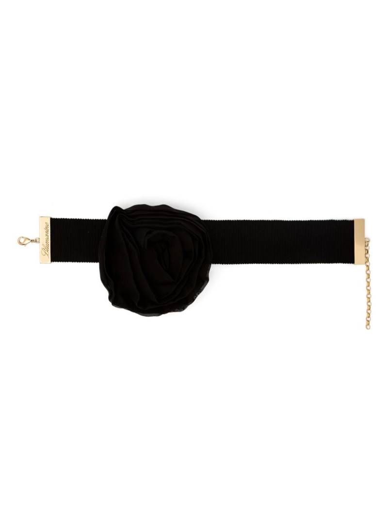 Blumarine floral-appliqué choker necklace - Black von Blumarine