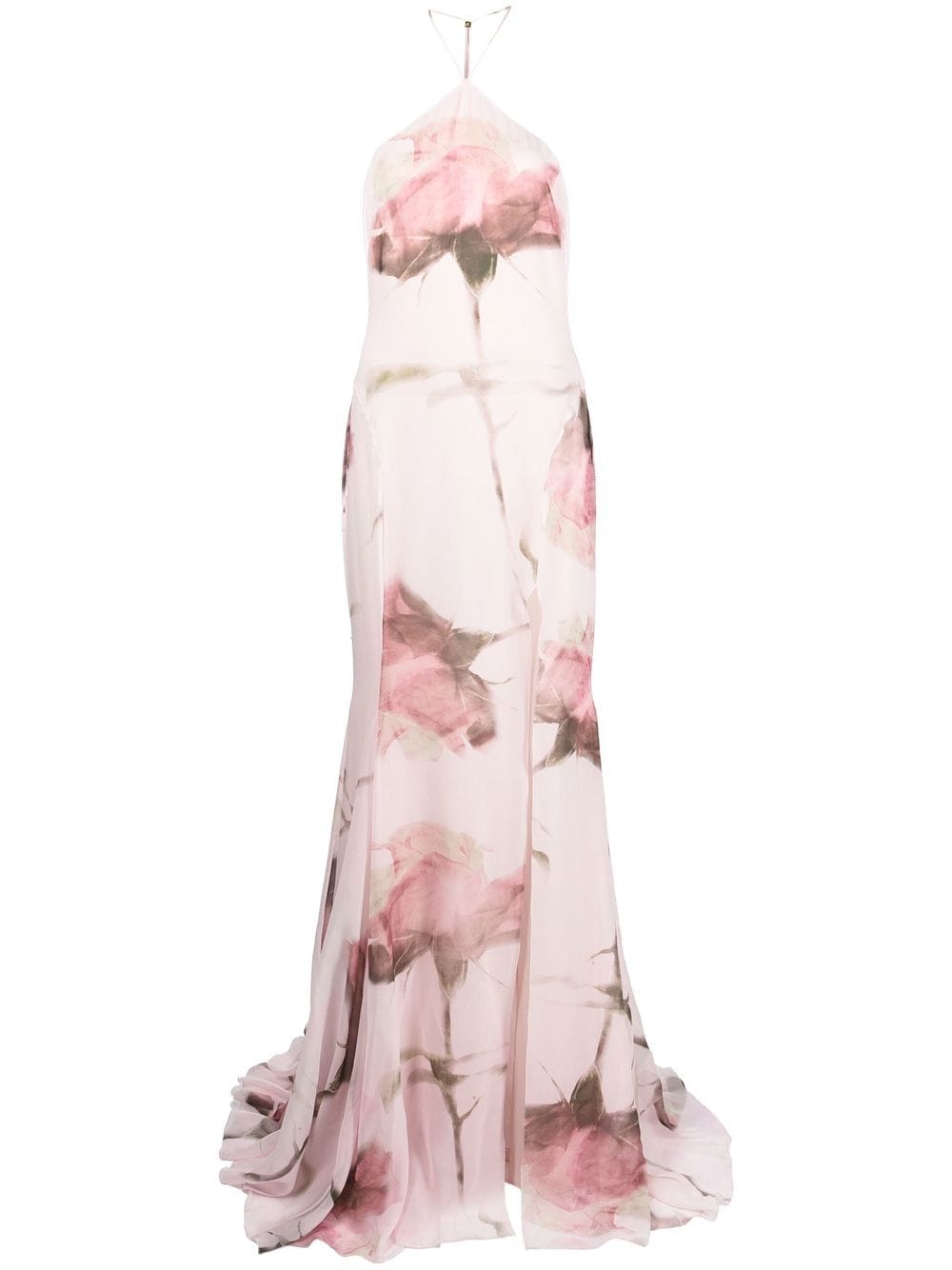 Blumarine floral-print halterneck gown - Pink von Blumarine