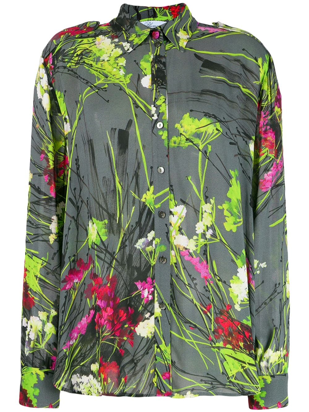 Blumarine floral print shirt - Grey von Blumarine