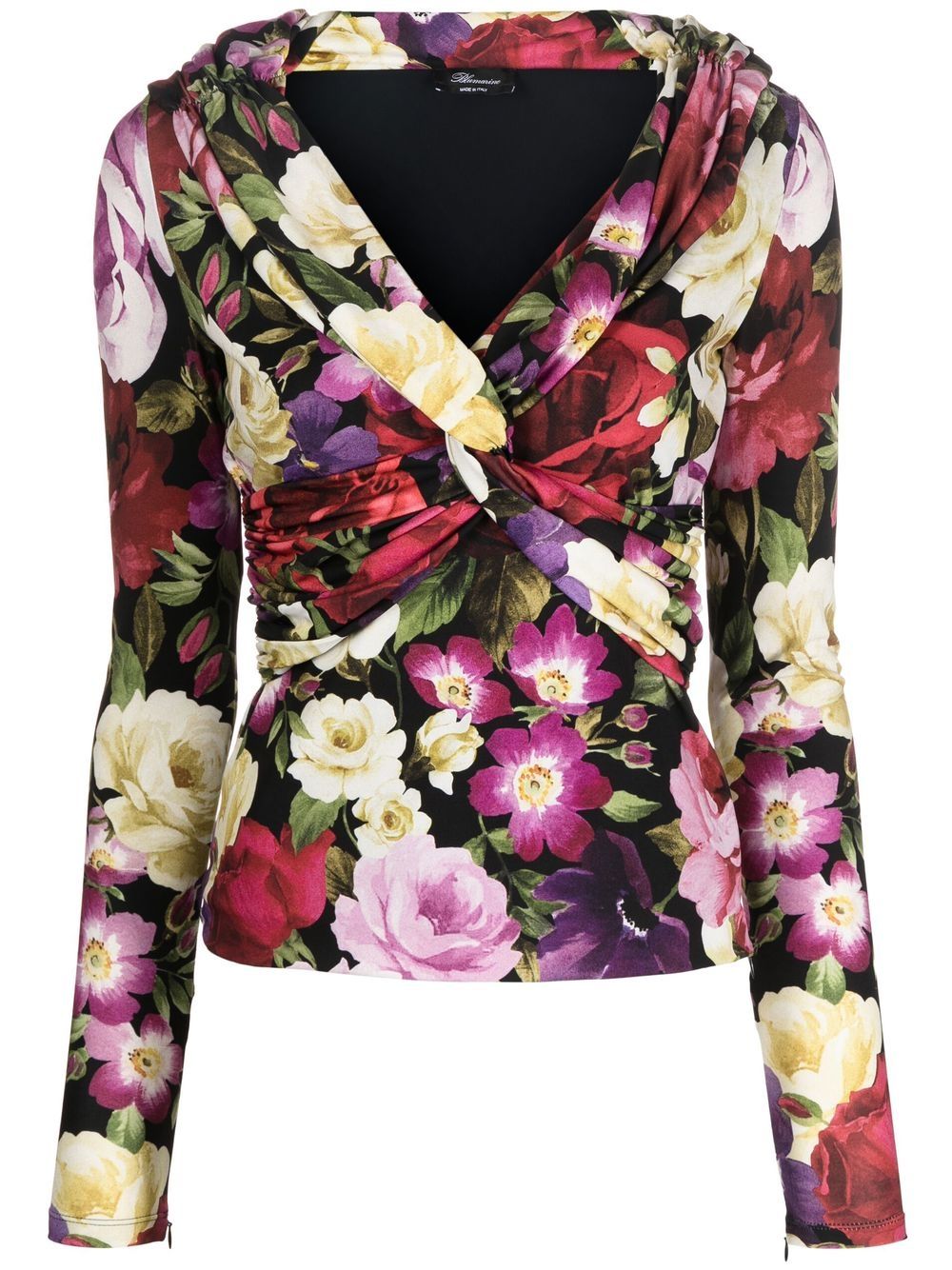 Blumarine floral-print top - Black von Blumarine