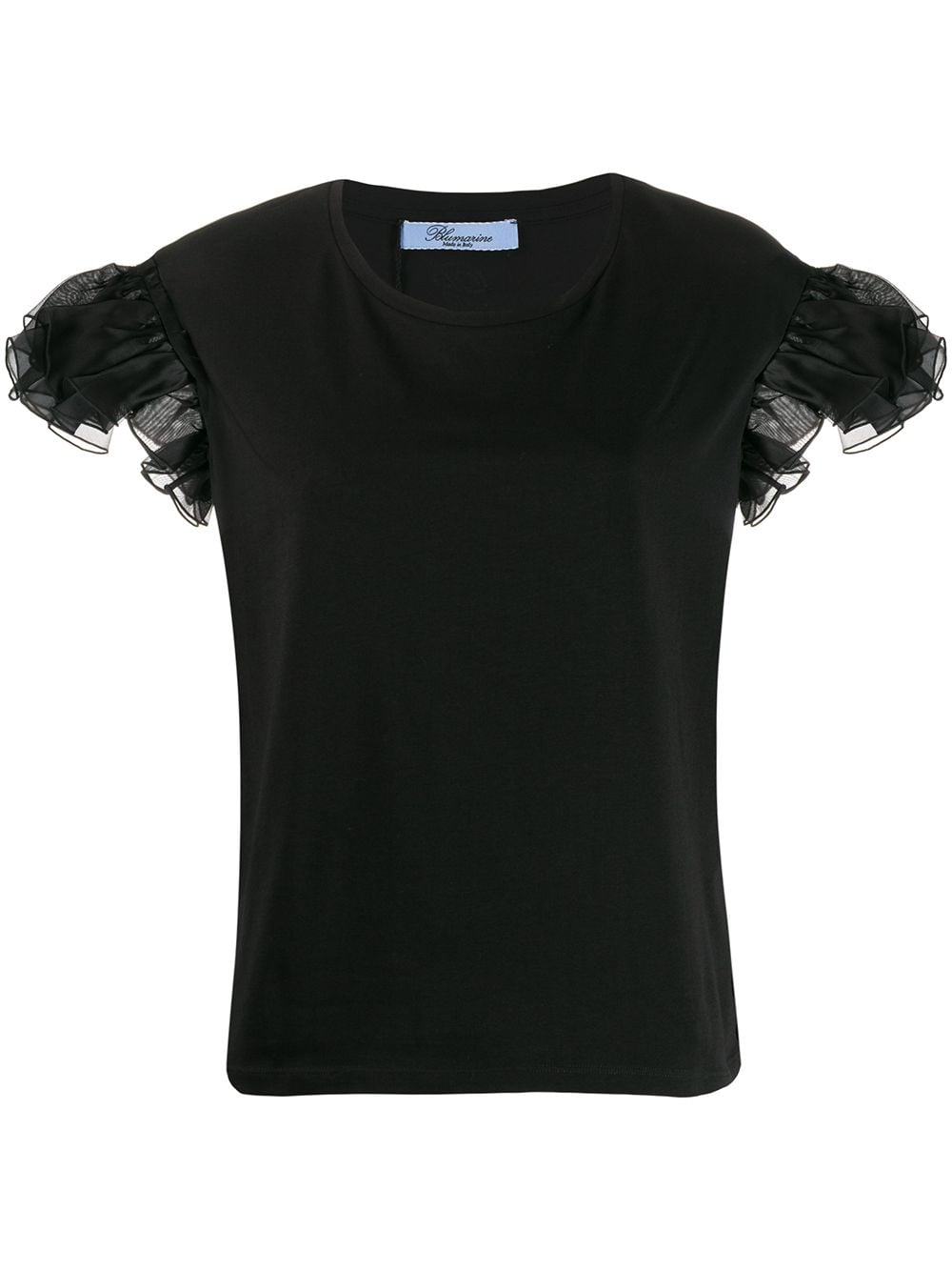 Blumarine frill sleeve T-shirt - Black von Blumarine
