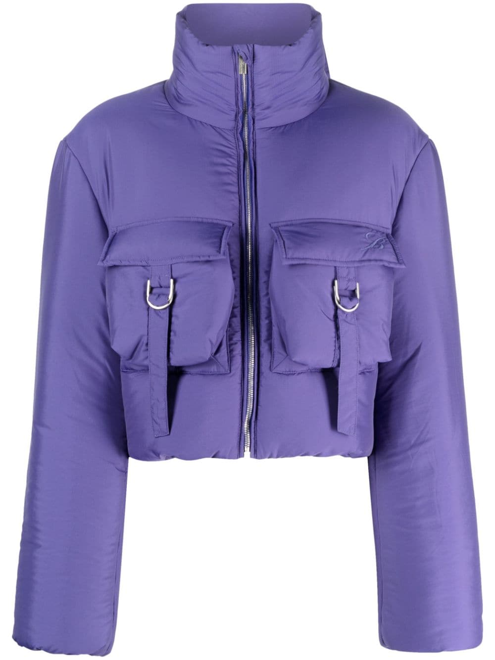 Blumarine funnel-neck cropped puffer jacket - Purple von Blumarine