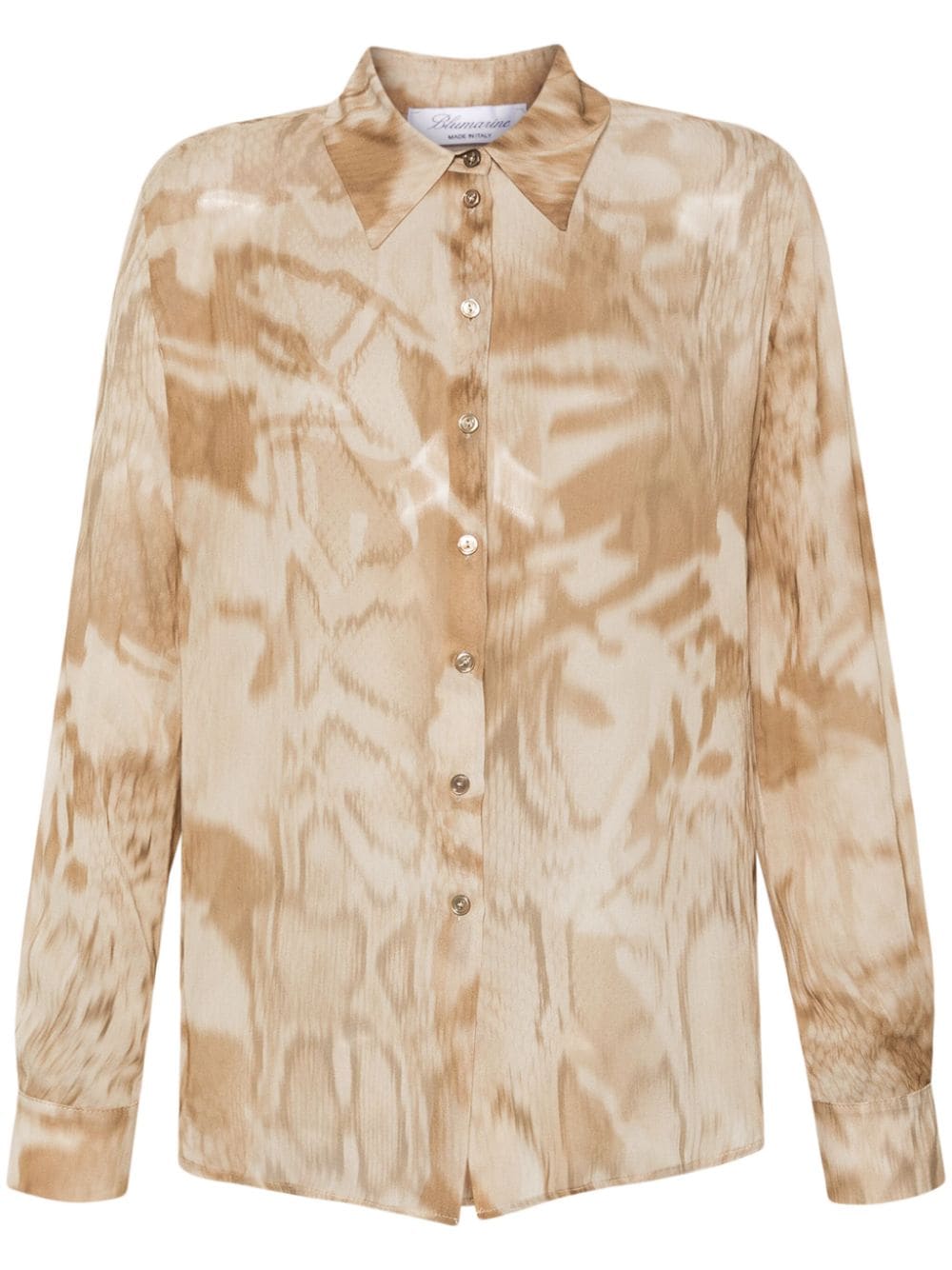 Blumarine graphic-print fluid shirt - Brown von Blumarine