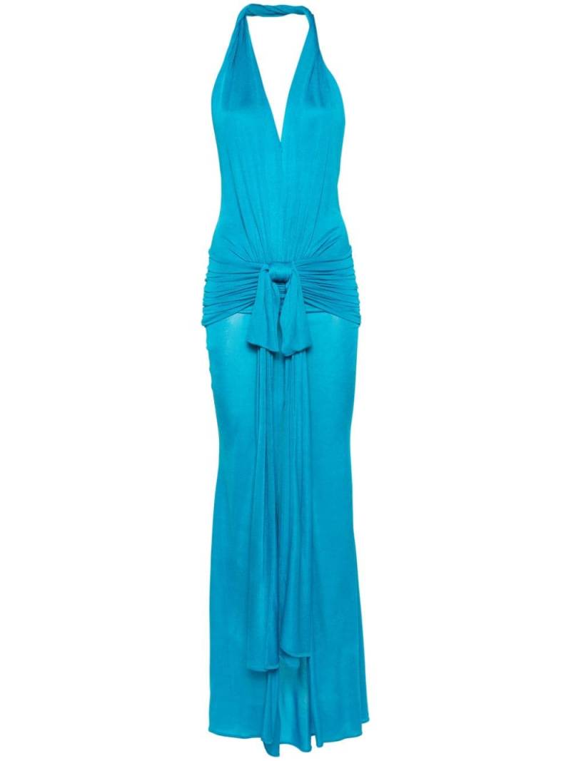 Blumarine halterneck draped maxi dress - Blue von Blumarine