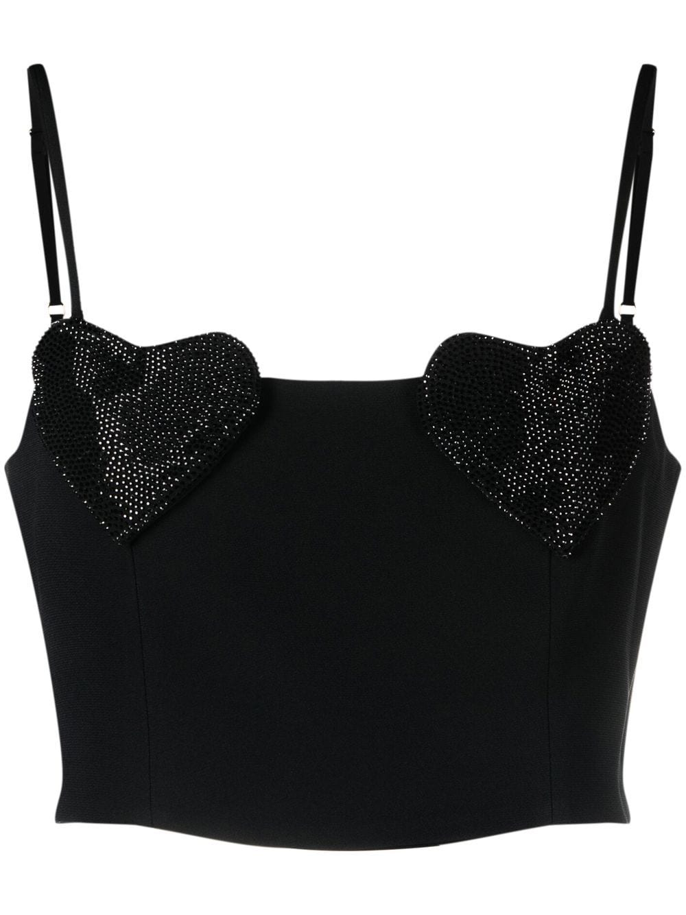 Blumarine heart-patch crop-top - Black von Blumarine