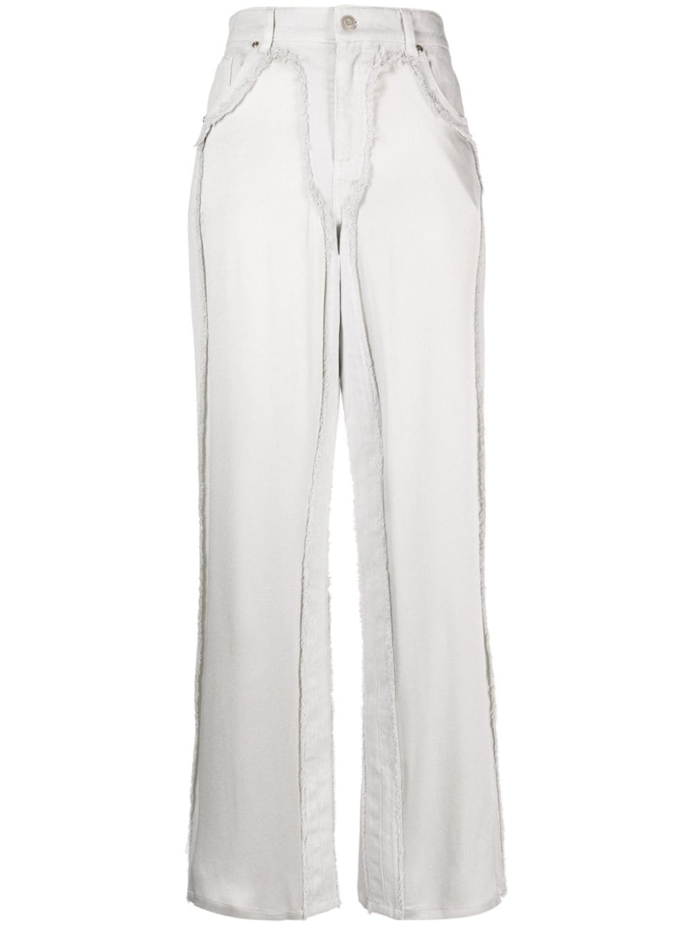 Blumarine high-waist satin-panelled jeans - Grey von Blumarine