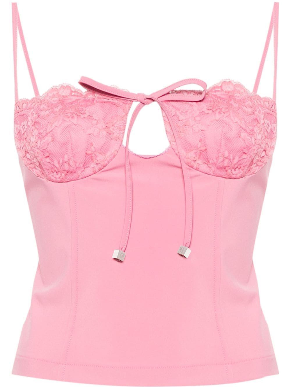 Blumarine lace-detail jersey top - Pink von Blumarine