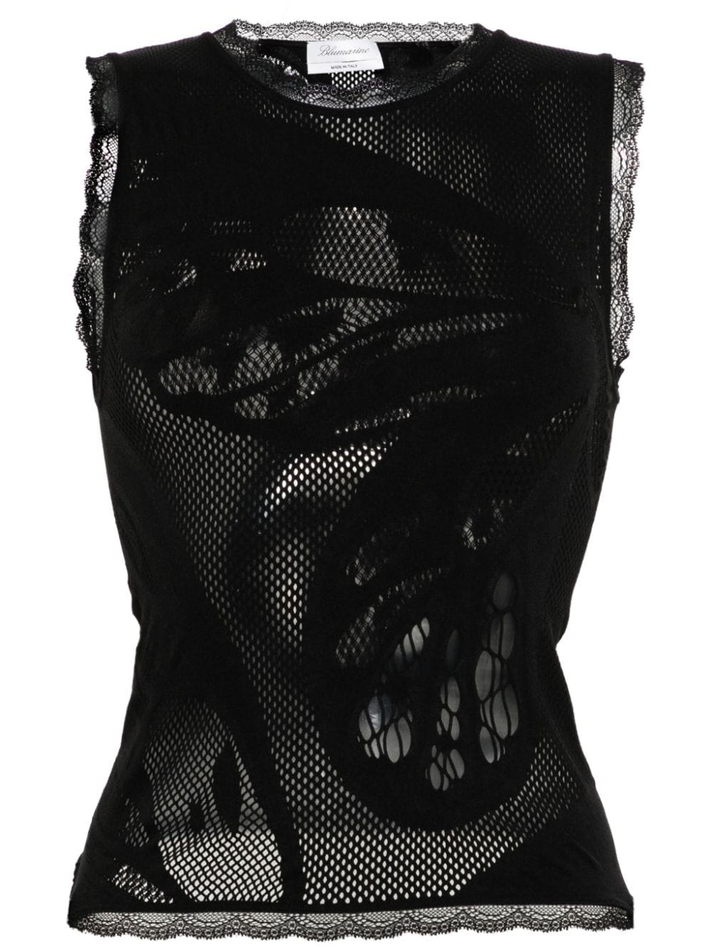 Blumarine lace-trim tank top - Black von Blumarine