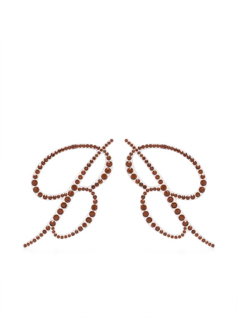 Blumarine logo crystal-embellished earring - Brown von Blumarine