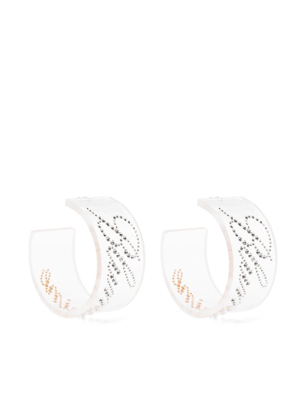 Blumarine logo crystal-embellished earrings - White von Blumarine