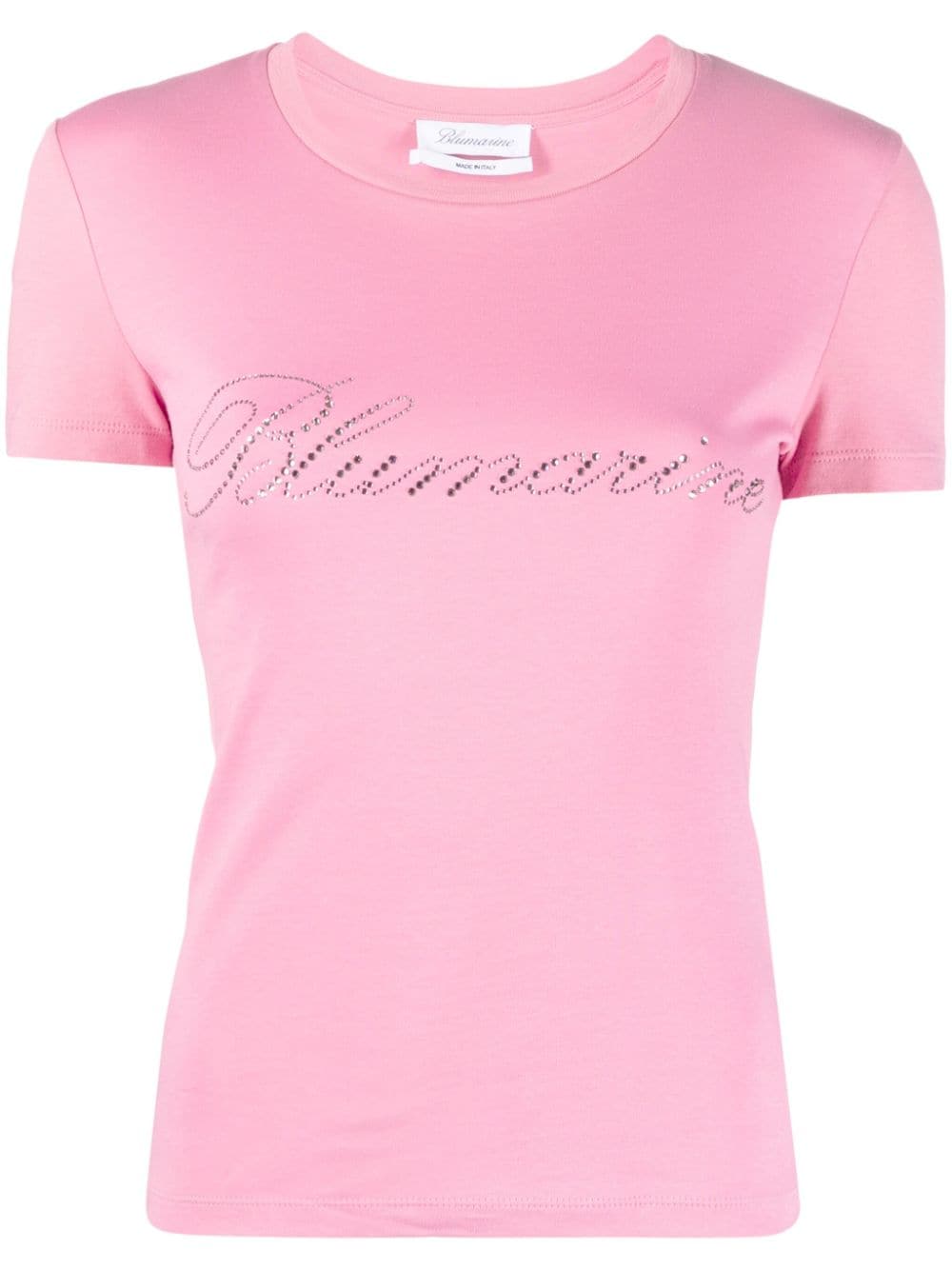 Blumarine logo-embellishment cotton T-shirt - Pink von Blumarine