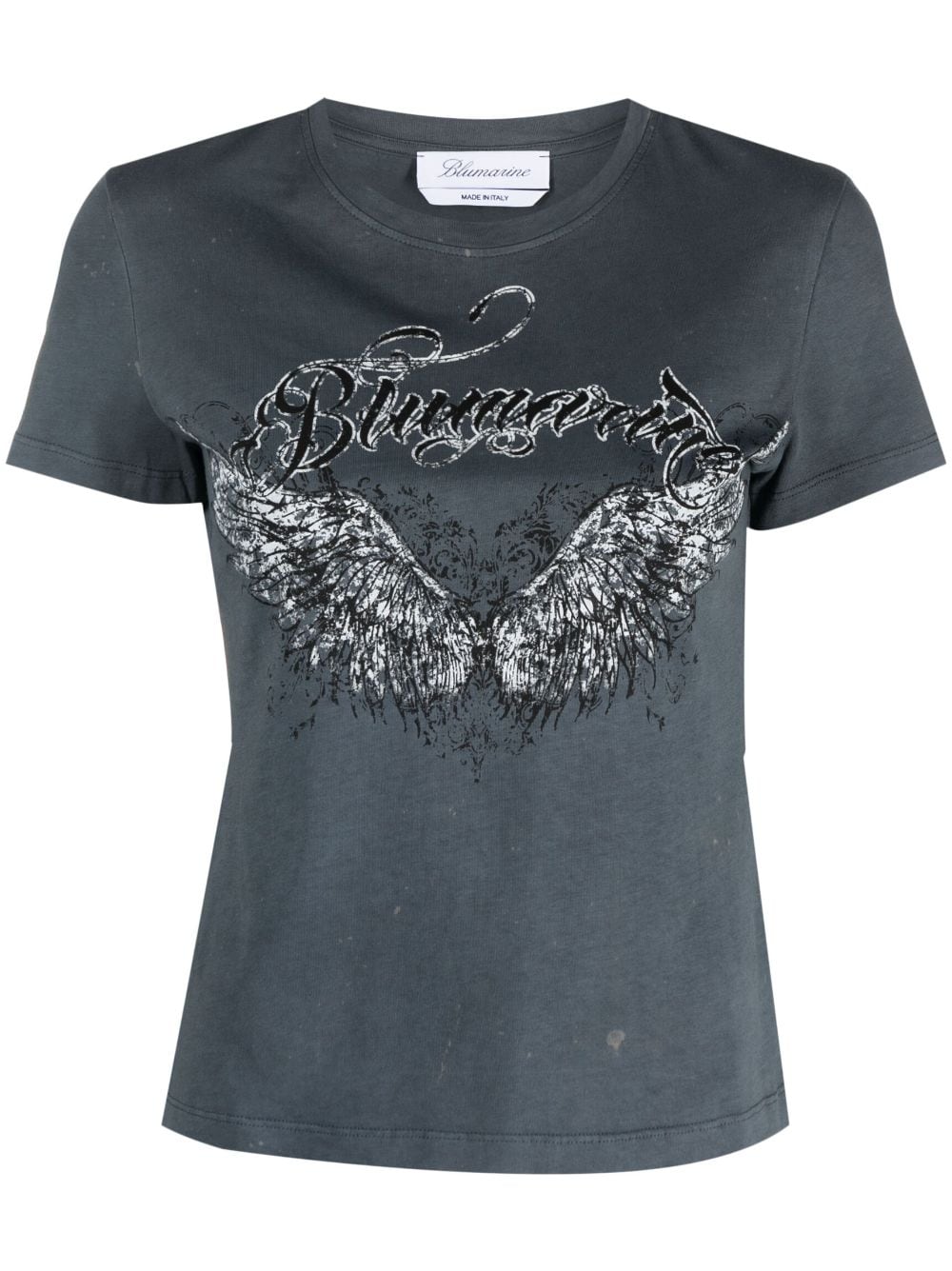 Blumarine logo-print cotton T-shirt - Black von Blumarine