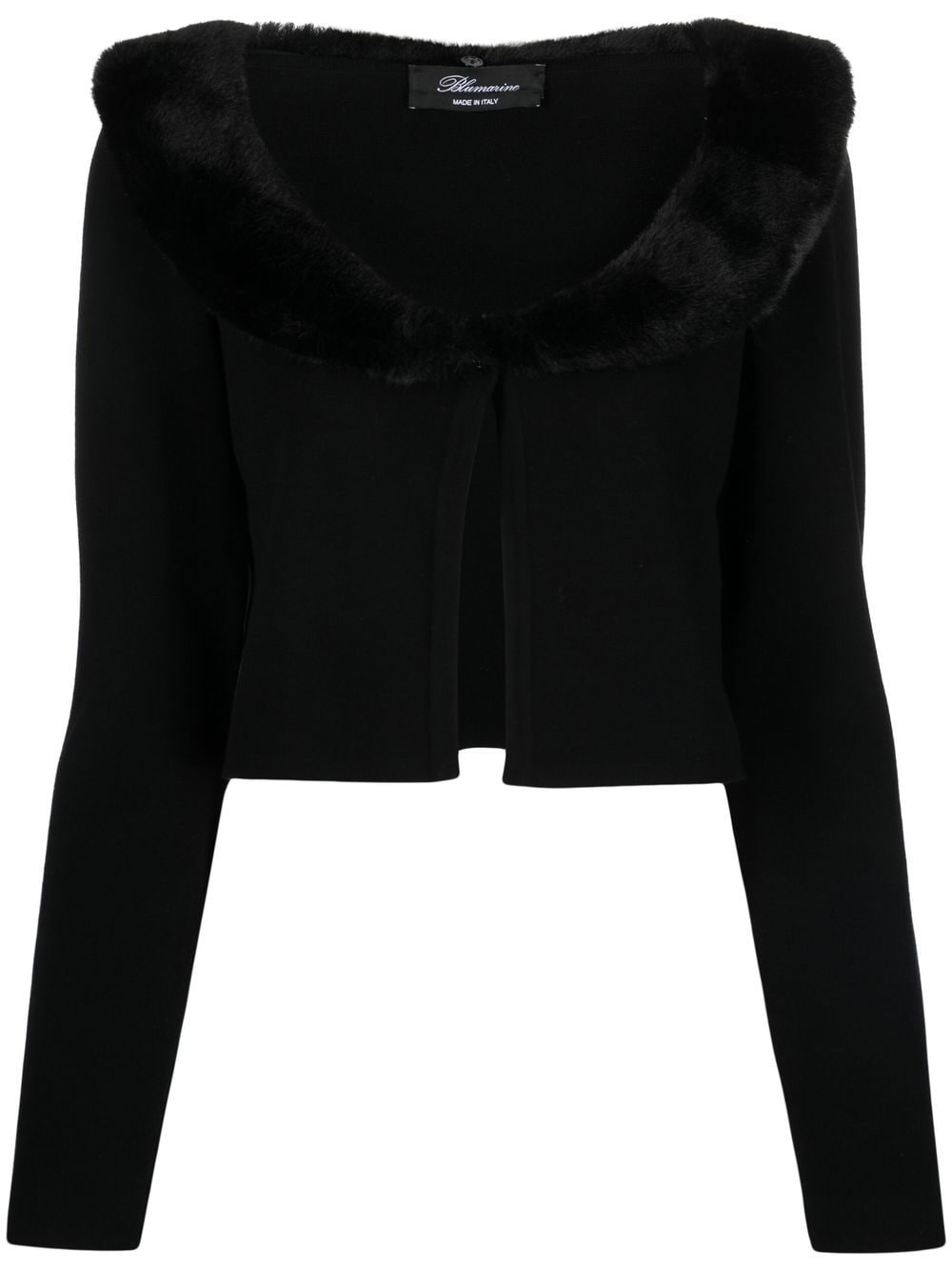 Blumarine oversized-collar cropped cardigan - Black von Blumarine