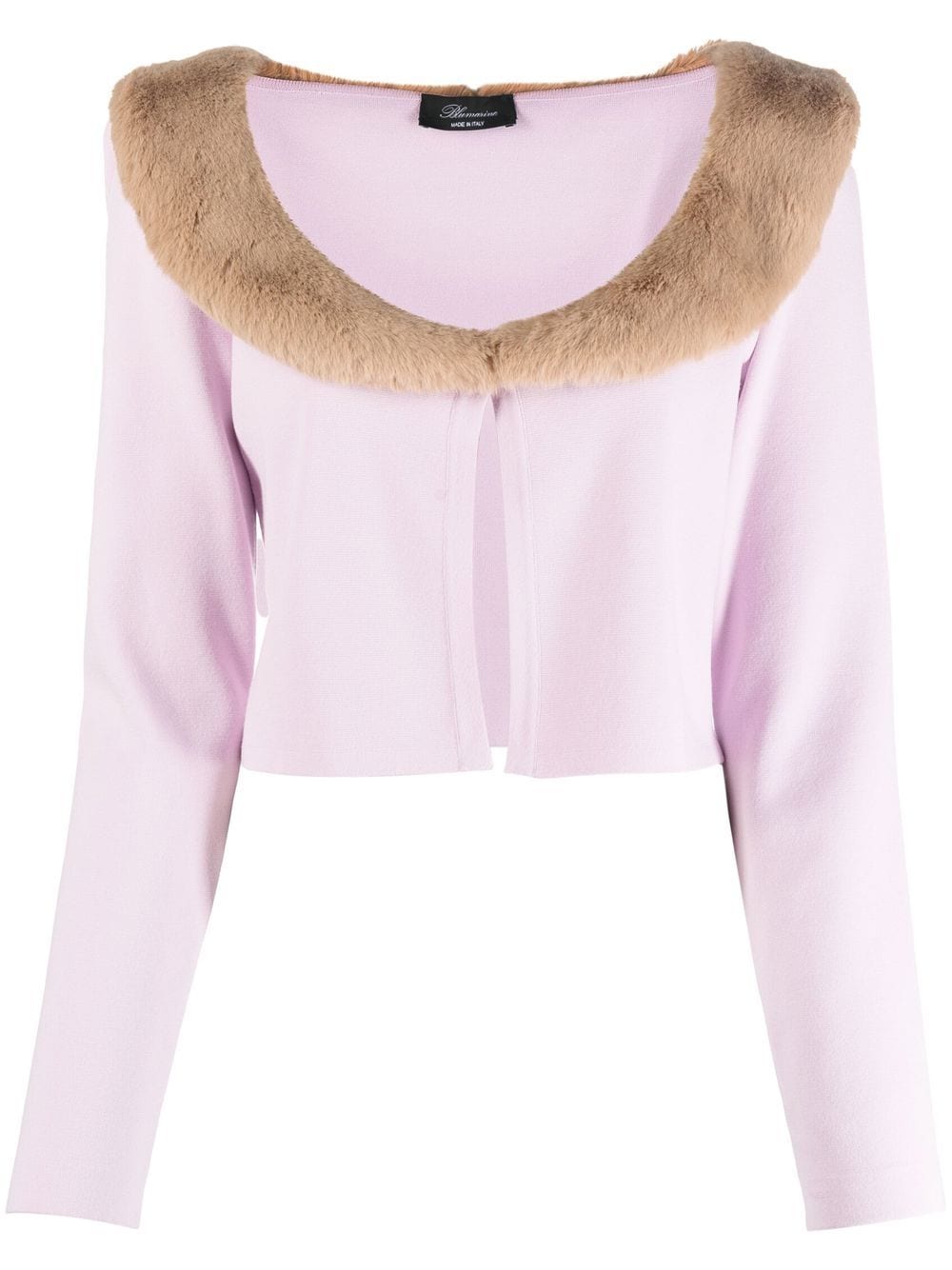 Blumarine oversized-collar cropped cardigan - Purple von Blumarine