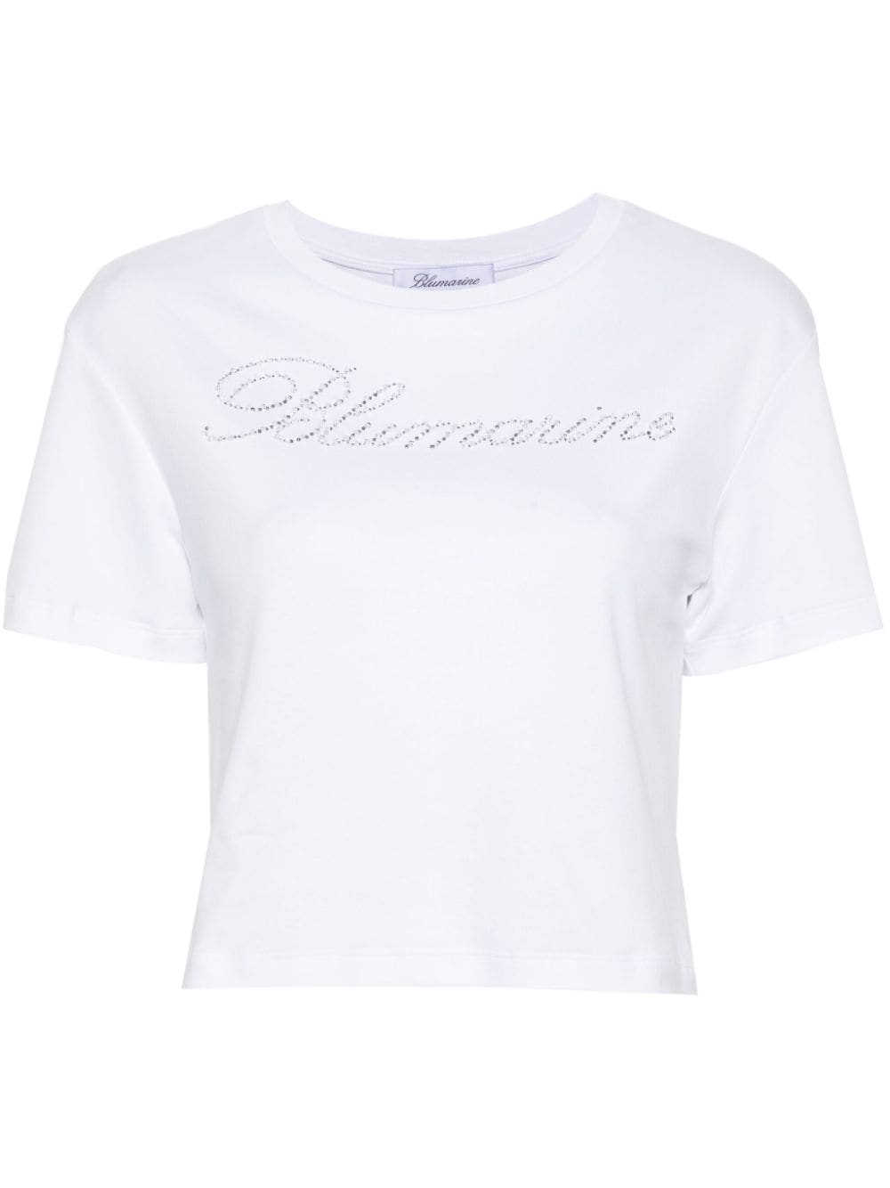 Blumarine rhinestone embellished cotton T-shirt - White von Blumarine
