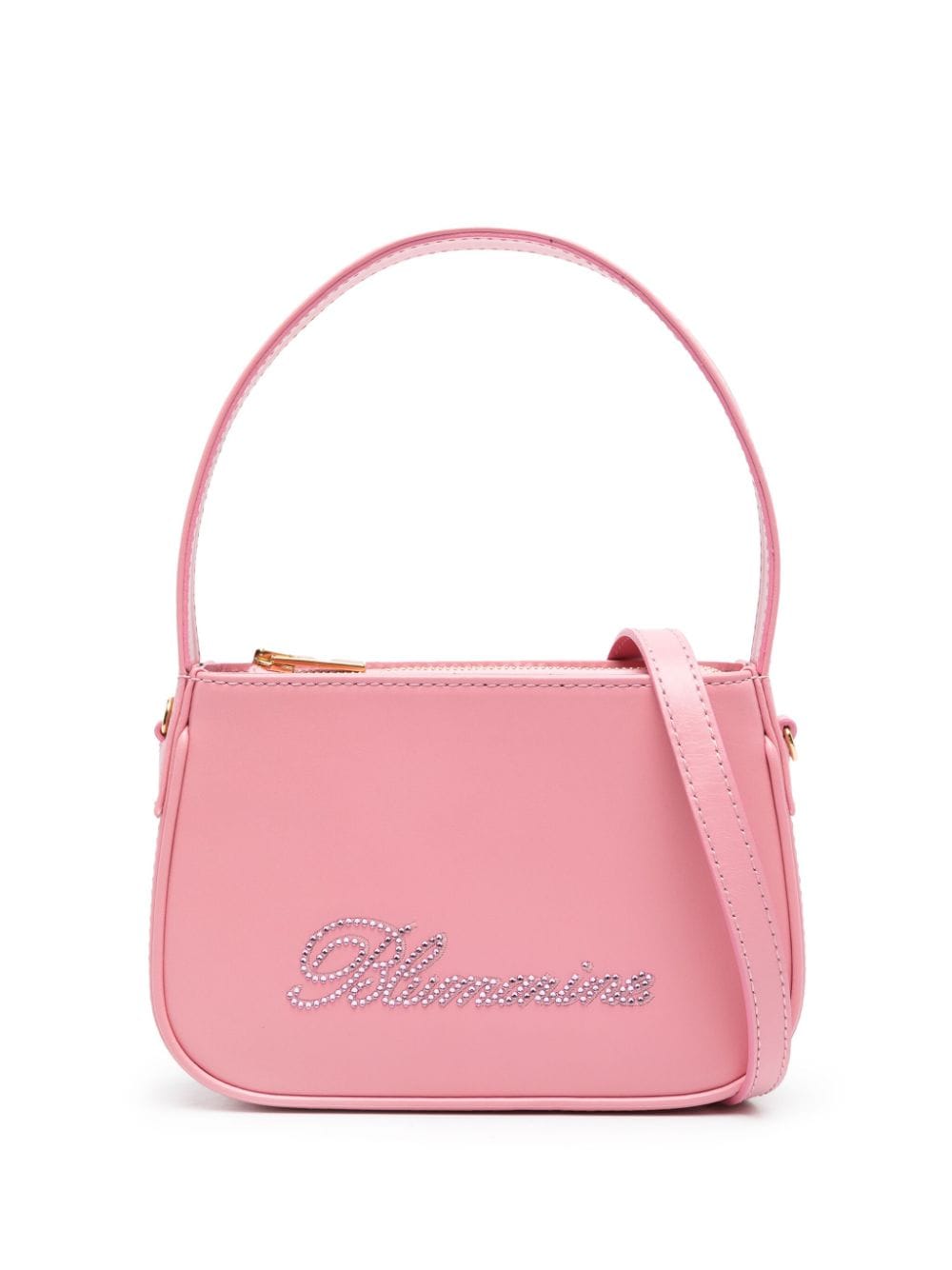 Blumarine rhinestone-logo leather tote bag - Pink von Blumarine