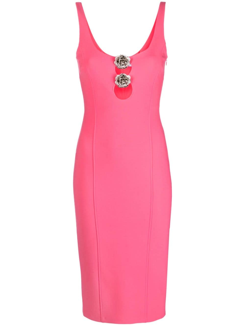 Blumarine rose-brooch-detail sleeveless dress - Pink von Blumarine