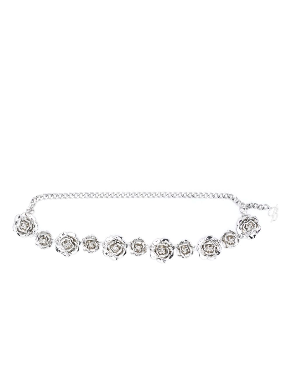 Blumarine rose-motif curb-chain belt - Silver von Blumarine