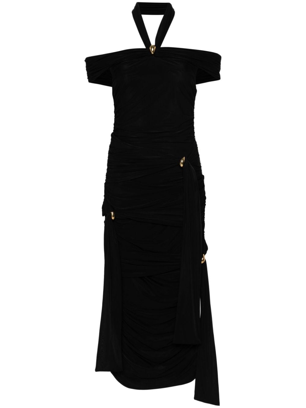 Blumarine ruched draped maxi dress - Black von Blumarine