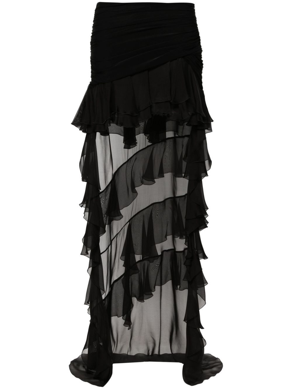 Blumarine ruffled high-low skirt - Black von Blumarine