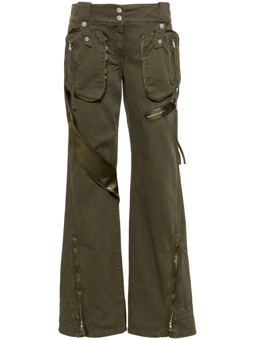 Blumarine satin-insert cargo trousers - Green von Blumarine