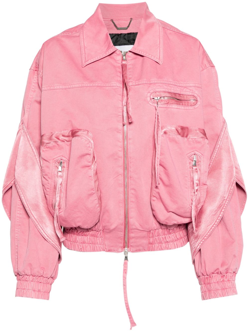 Blumarine satin-inserts bomber jacket - Pink von Blumarine