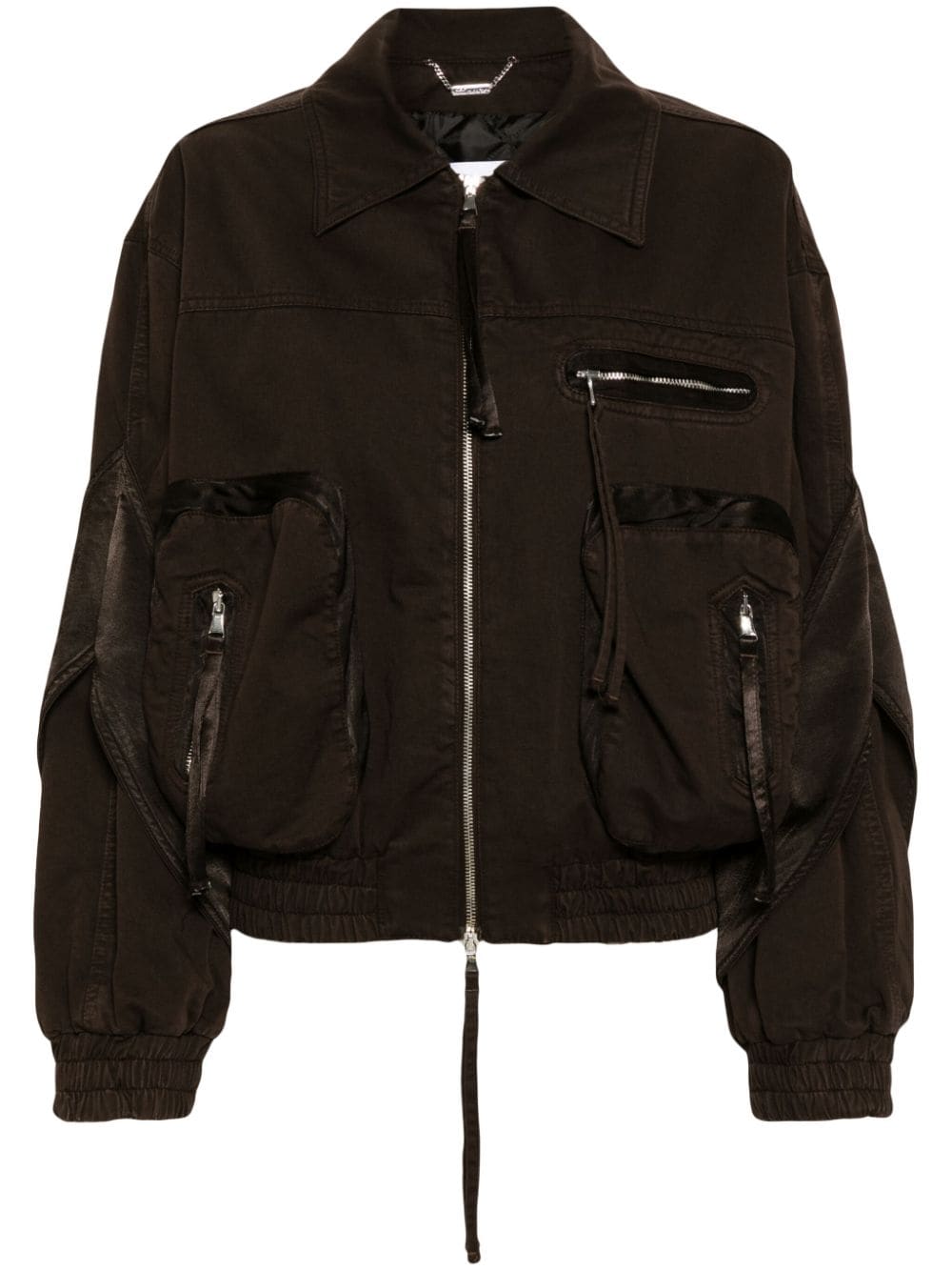 Blumarine satin-trim bomber jacket - Brown von Blumarine