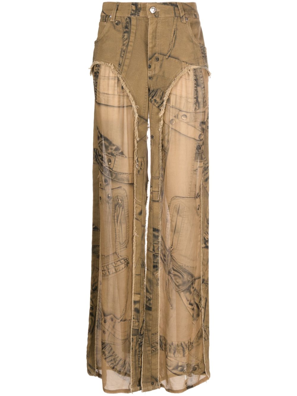 Blumarine semi-sheer panel trousers - Brown von Blumarine