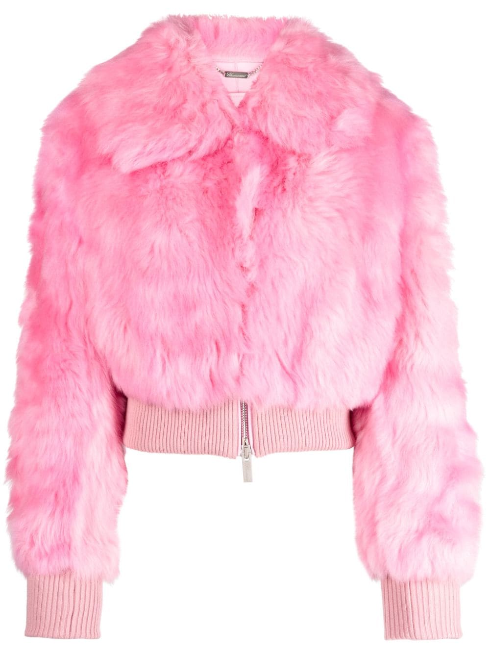 Blumarine shearling cropped bomber jacket - Pink von Blumarine