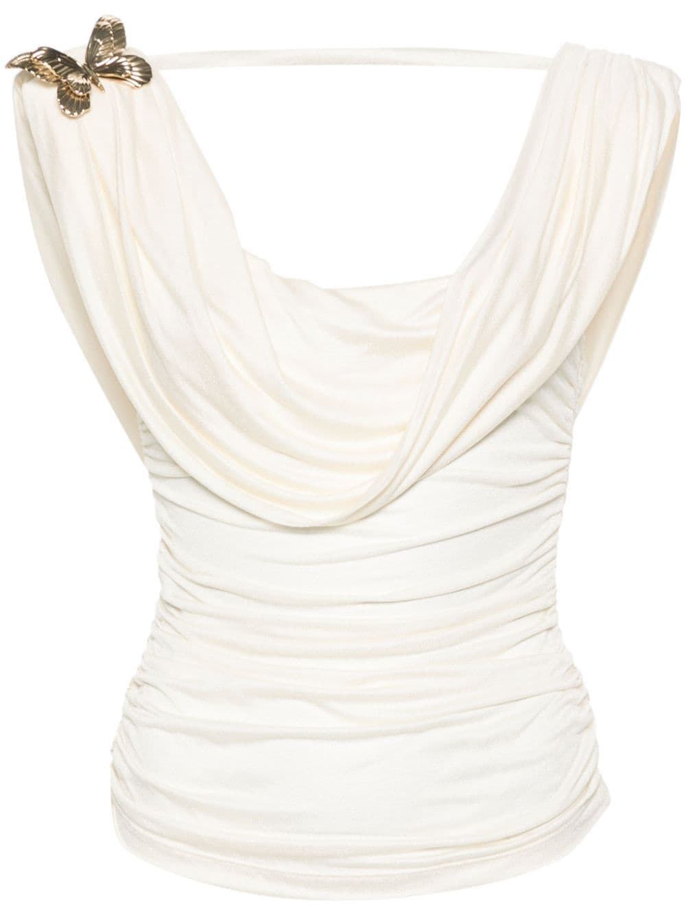 Blumarine sleeveless satin top - Neutrals von Blumarine