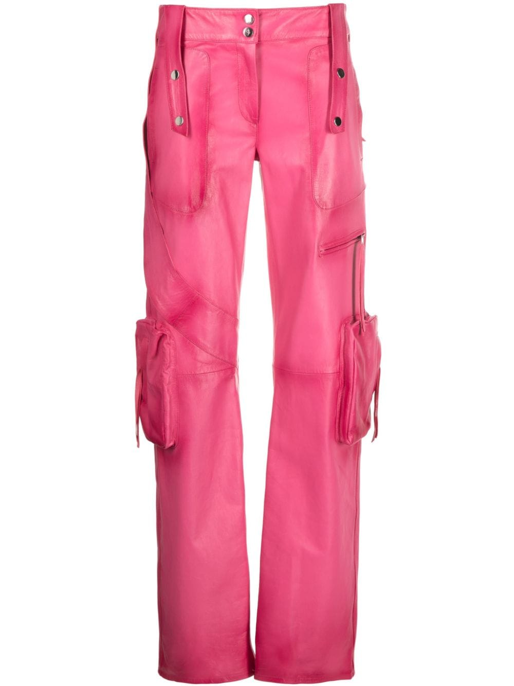 Blumarine slim-cut leather cargo trousers - Pink von Blumarine