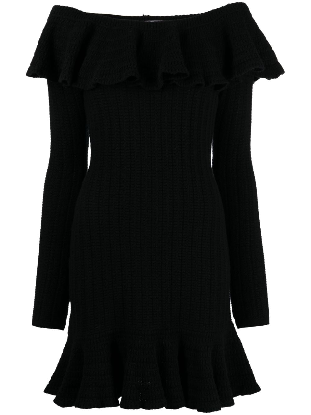 Blumarine square-neck wool minidress - Black von Blumarine