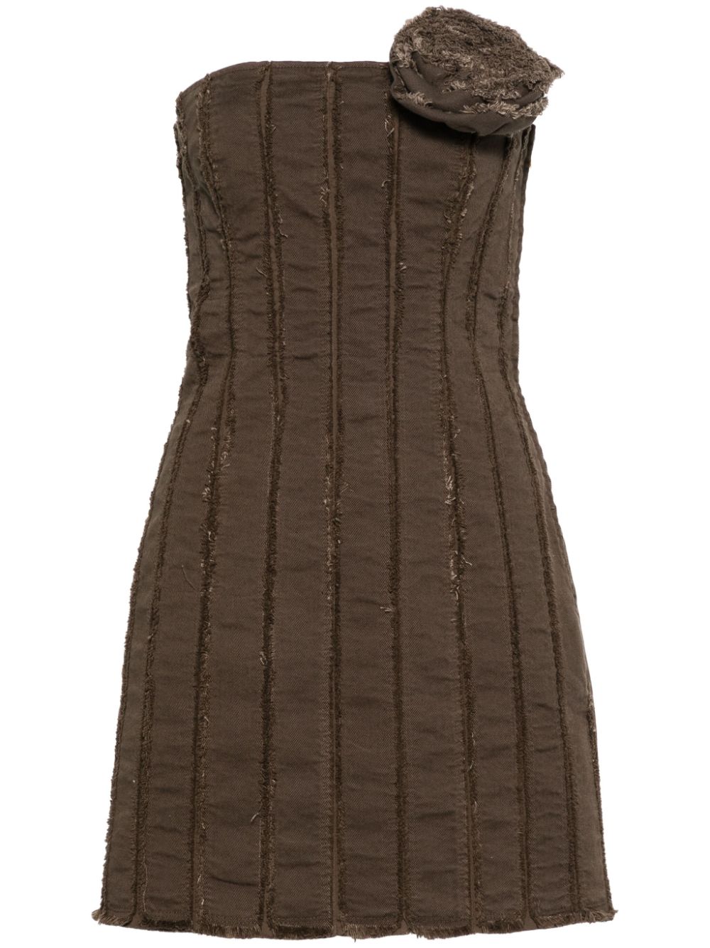 Blumarine strapless denim mini dress - Brown von Blumarine