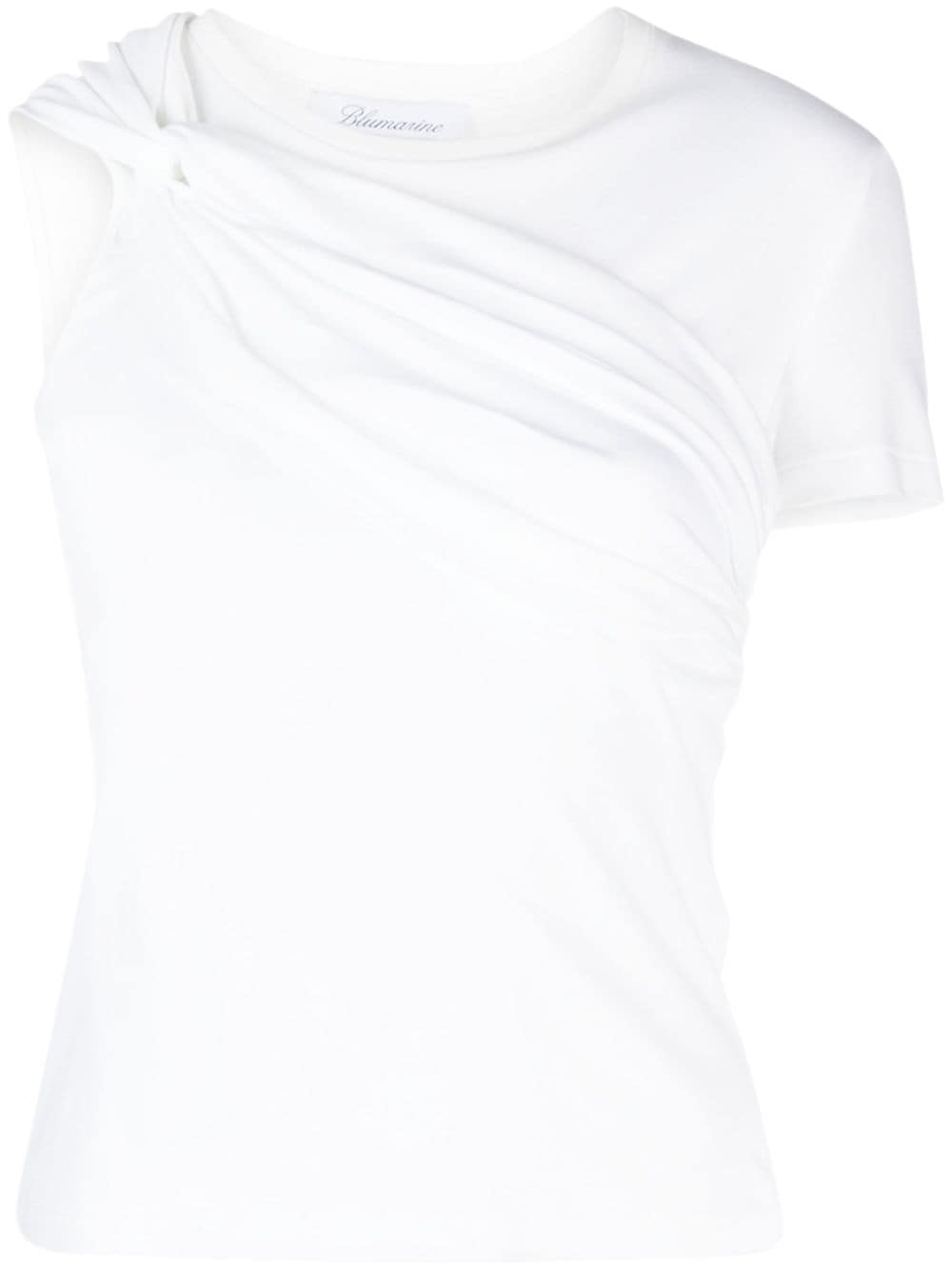 Blumarine twist-detail cotton T-shirt - White von Blumarine