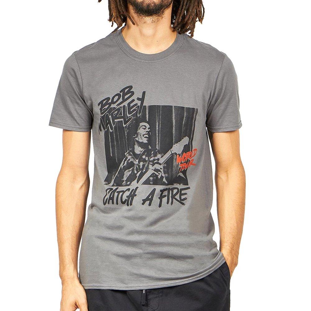 Catch A Fire World Tour Tshirt Damen Grau L von Bob Marley