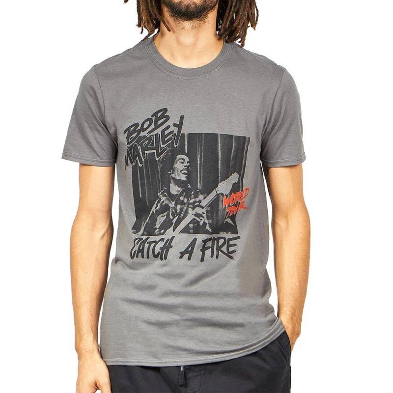 Catch A Fire World Tour Tshirt Damen Grau XL von Bob Marley
