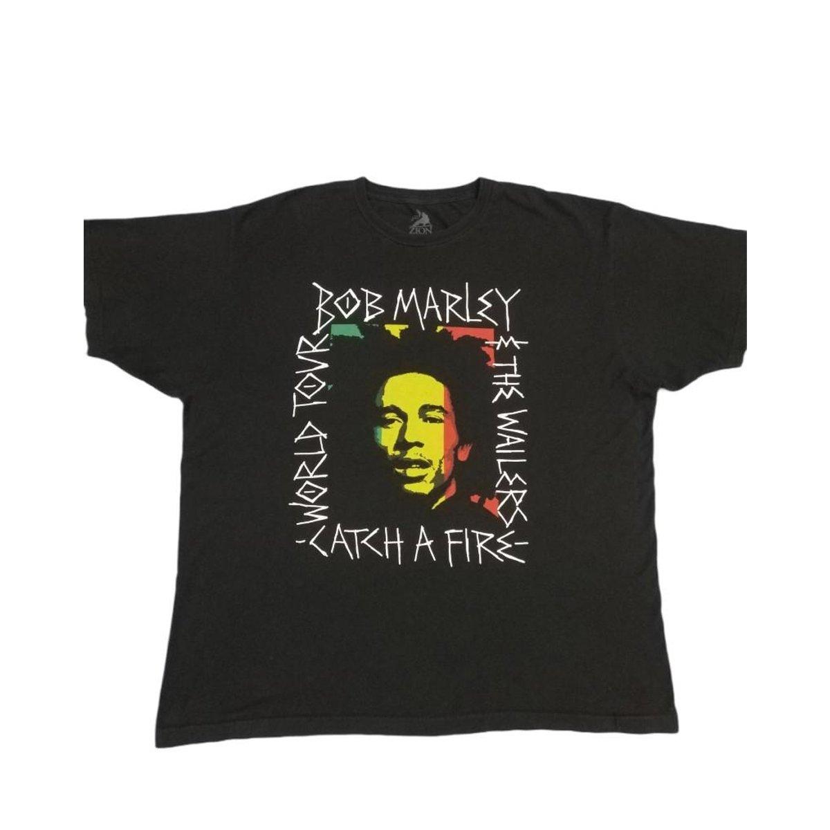 Rasta Scratch Tshirt Damen Schwarz L von Bob Marley